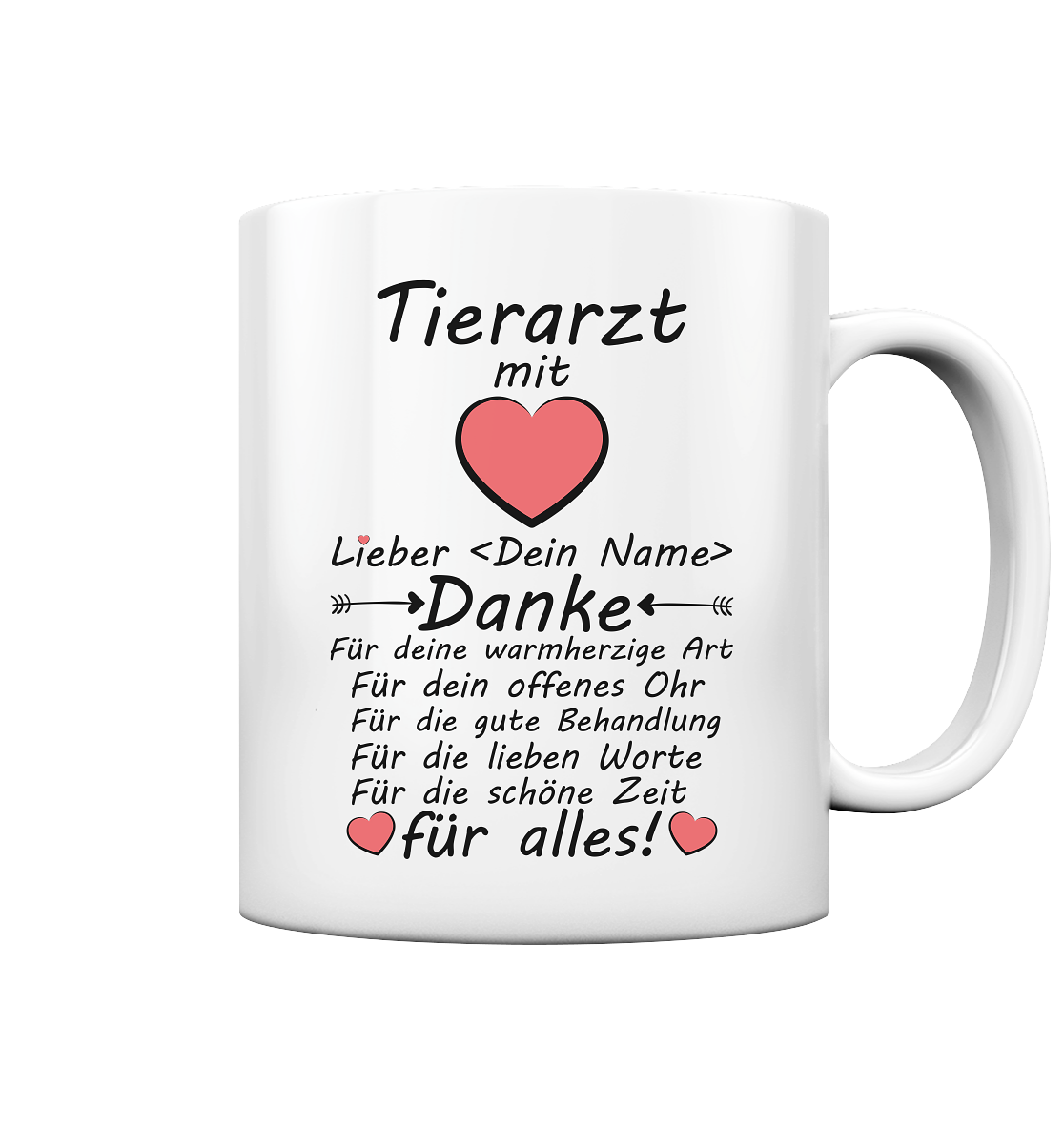 Dankeschön Danke Sagen an Geschenk für Tierarzt  Tasse