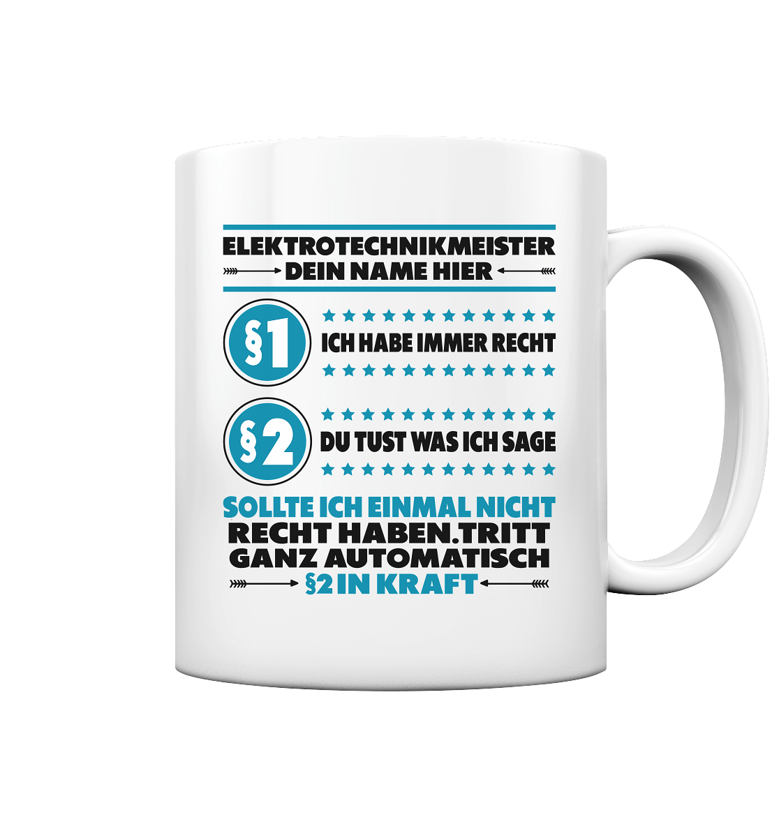 Elektrotechnik Meister | Geschenk | Wunschname  Tasse