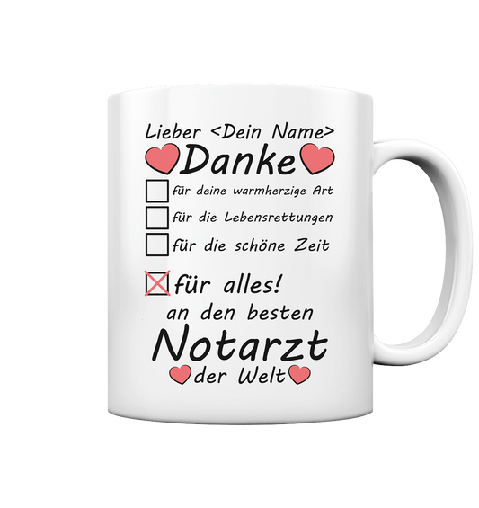 Danke an Notarzt | Dankeschön Tasse
