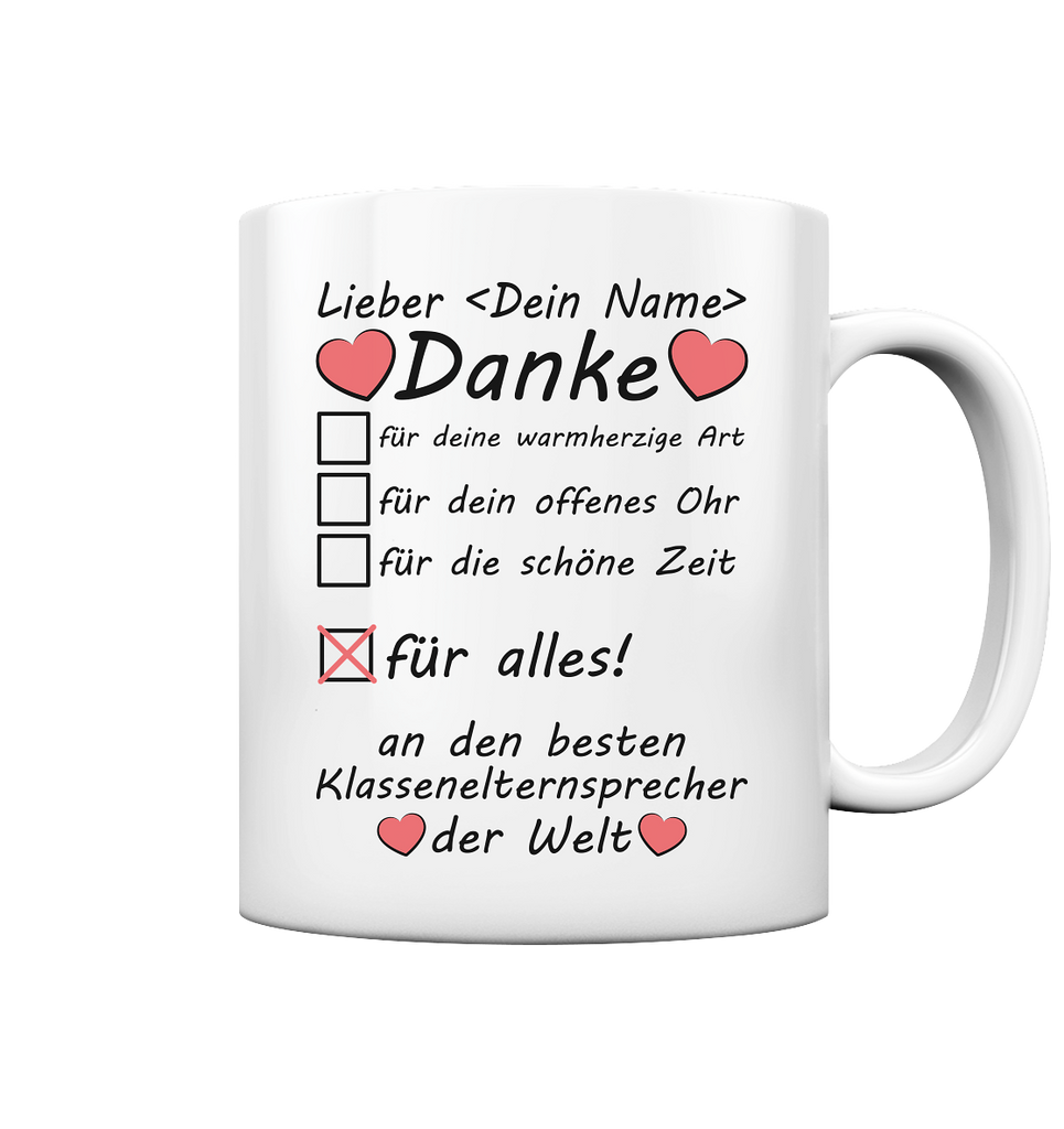 Klassenelternsprecher Geschenk | um Danke zu Sagen Tasse