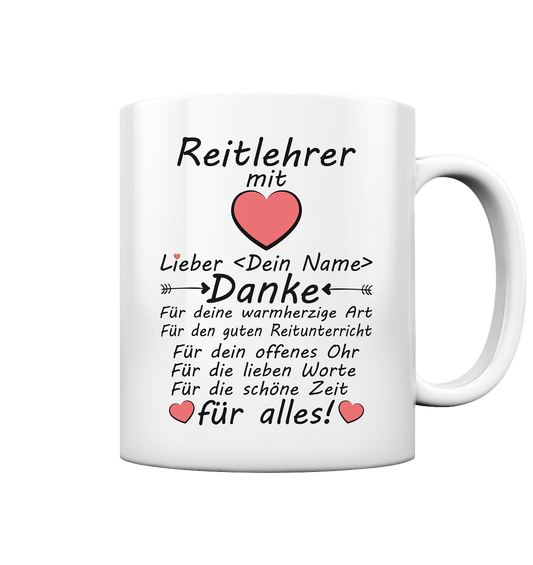 Abschiedsgeschenk Reitlehrerin Reitlehrer Dankeschön Weihnachtsgeschenk Tasse
