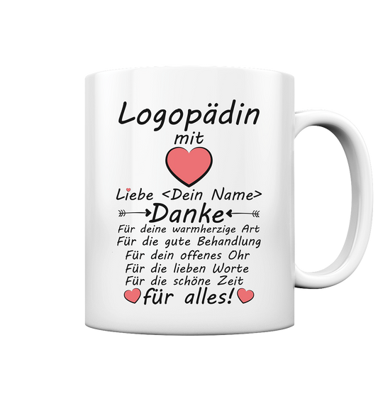 Danksagung danke sagen an Logopädin Geschenk Tasse