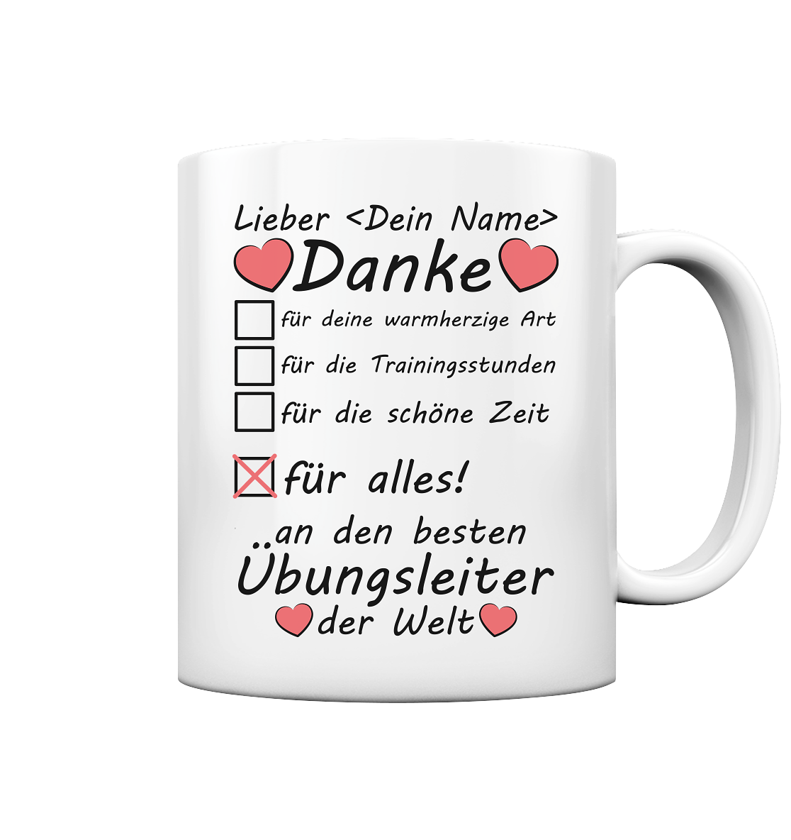 Danke sagen für Übungsleiter | für Trainingsstunden