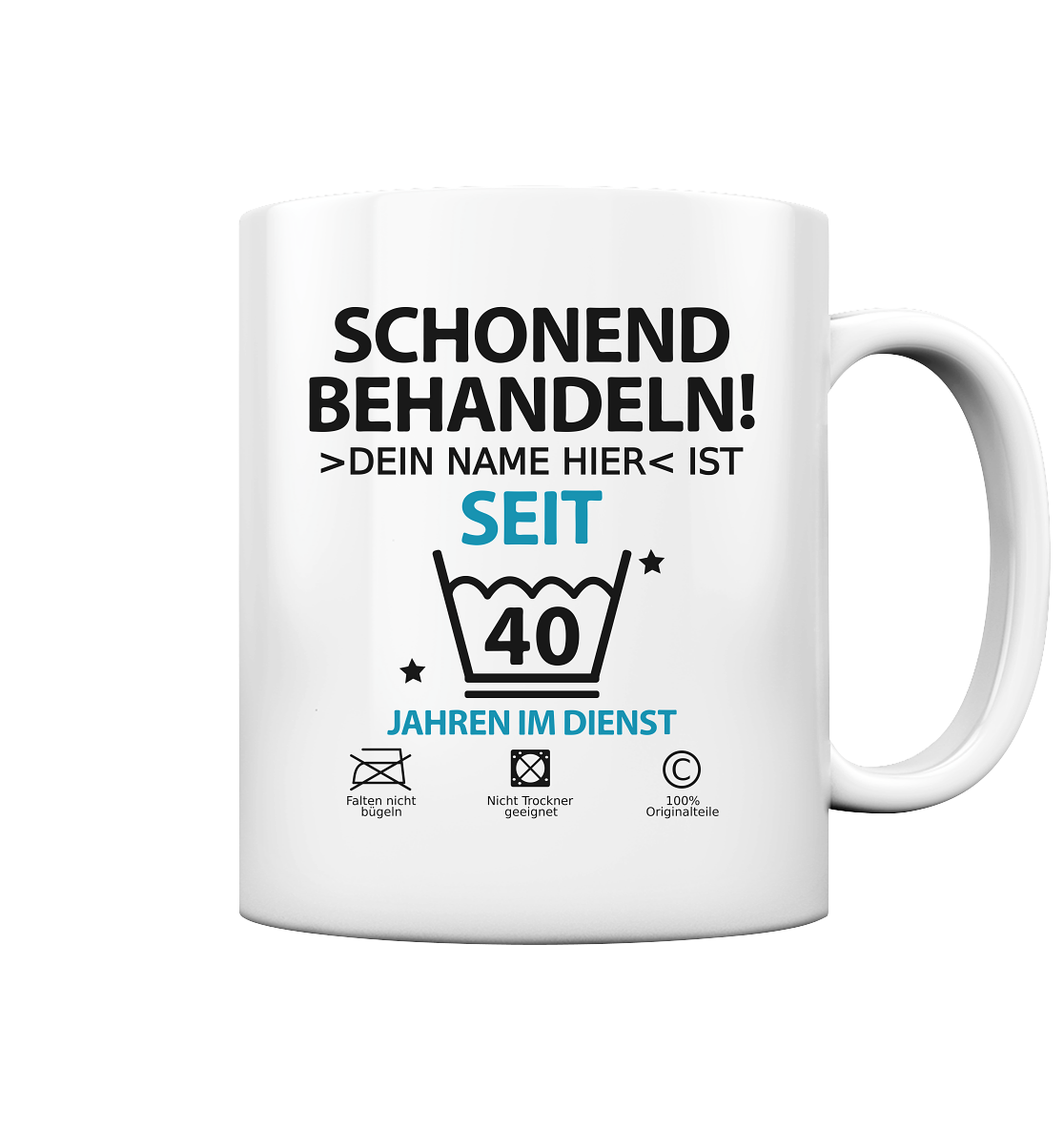 40 Jahre Dienstjubiläum | Tasse mit Wunschnamen