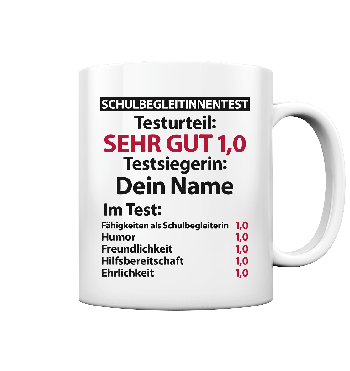 Schulbegleiterin  Danke Geschenk - Lustige Tasse mit Namen zum Abschied