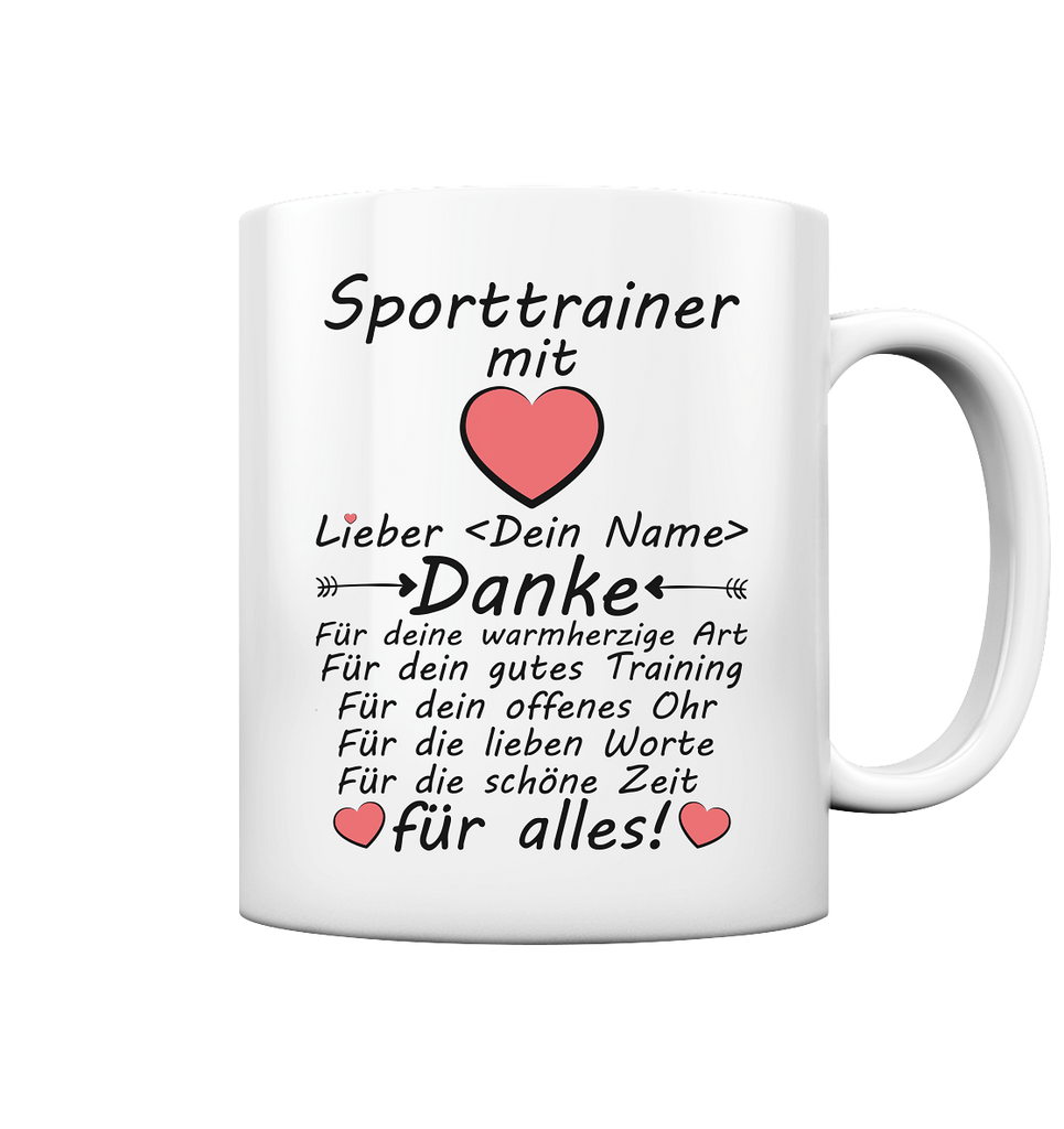 Danke Tasse für Sporttrainer - Personalisiertes Geschenk 