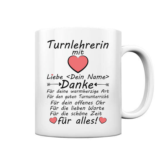 Abschiedsgeschenk Turnlehrerin Geschenk zum Abschied - Danke Tasse 