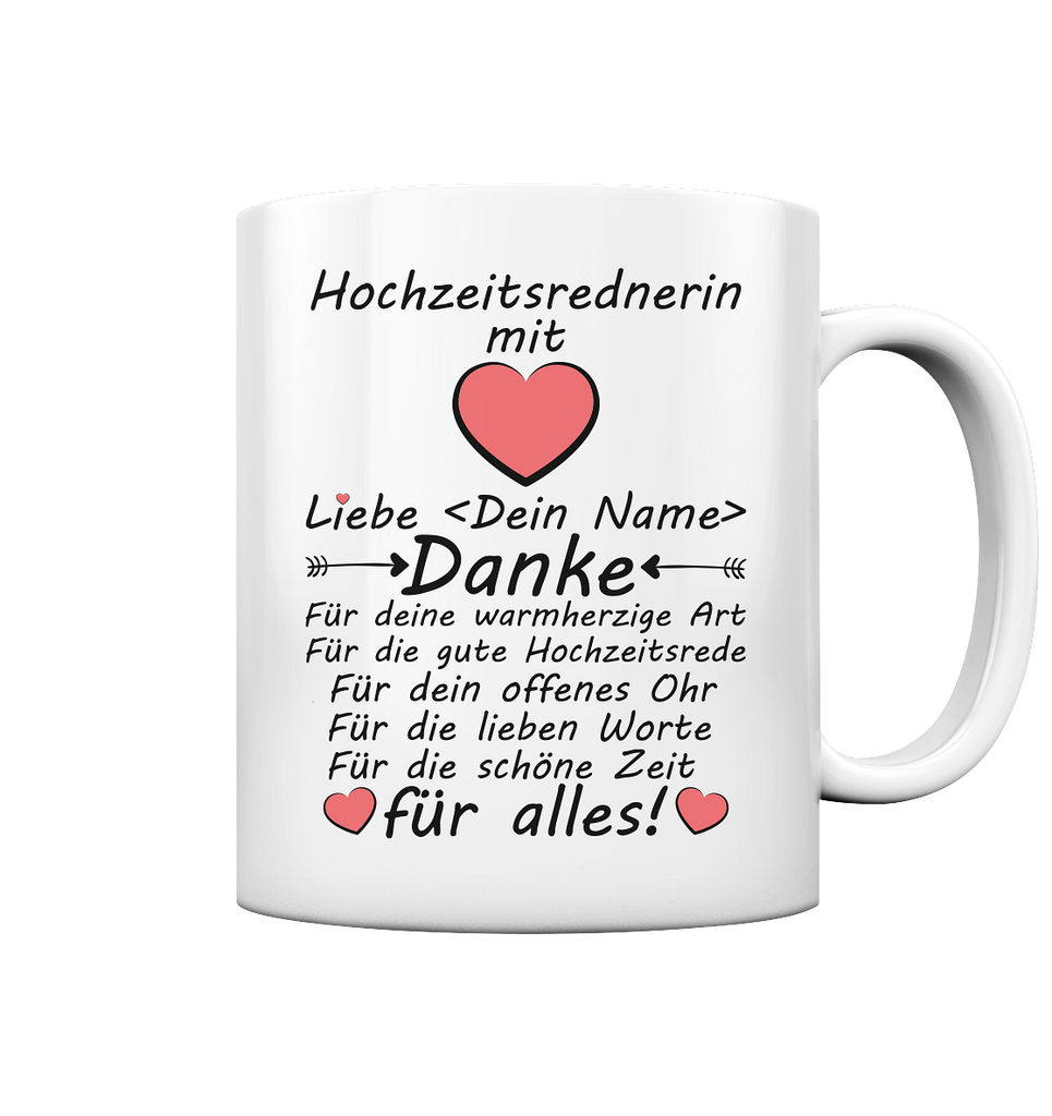 Hochzeitsrednerin Geschenk | Danke mal anders tasse