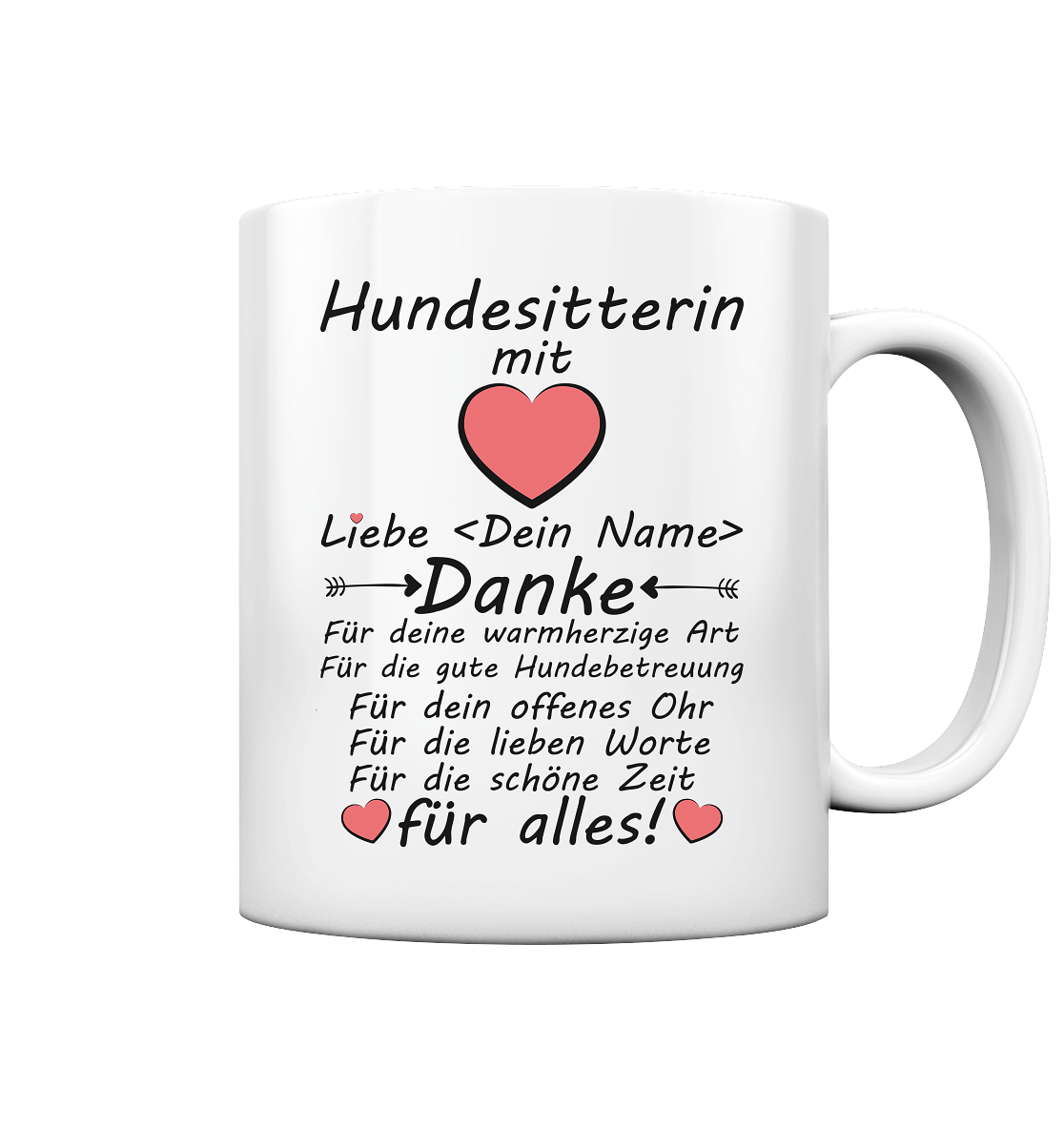 Danke Sagen Tasse | für gute Hundebetreuung Hundesitterin