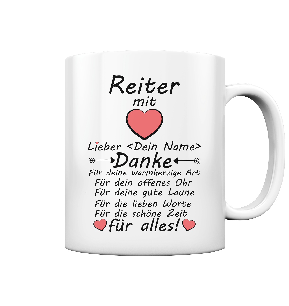 Dankeschön für Erwachsene Reiter | Geschenk Tasse