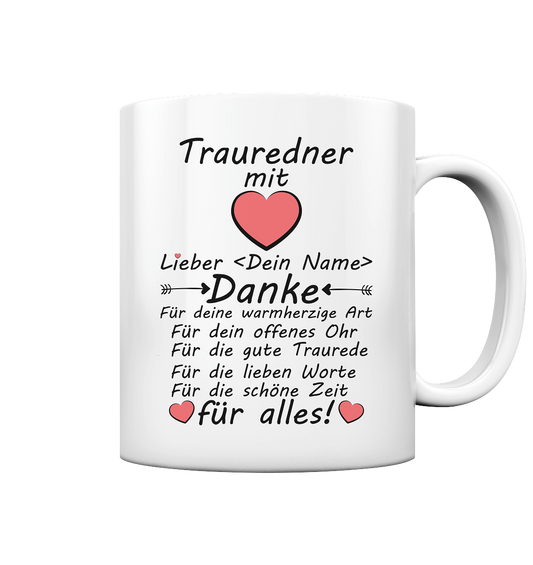 Danksagung Danke an Trauredner Geschenk Tasse