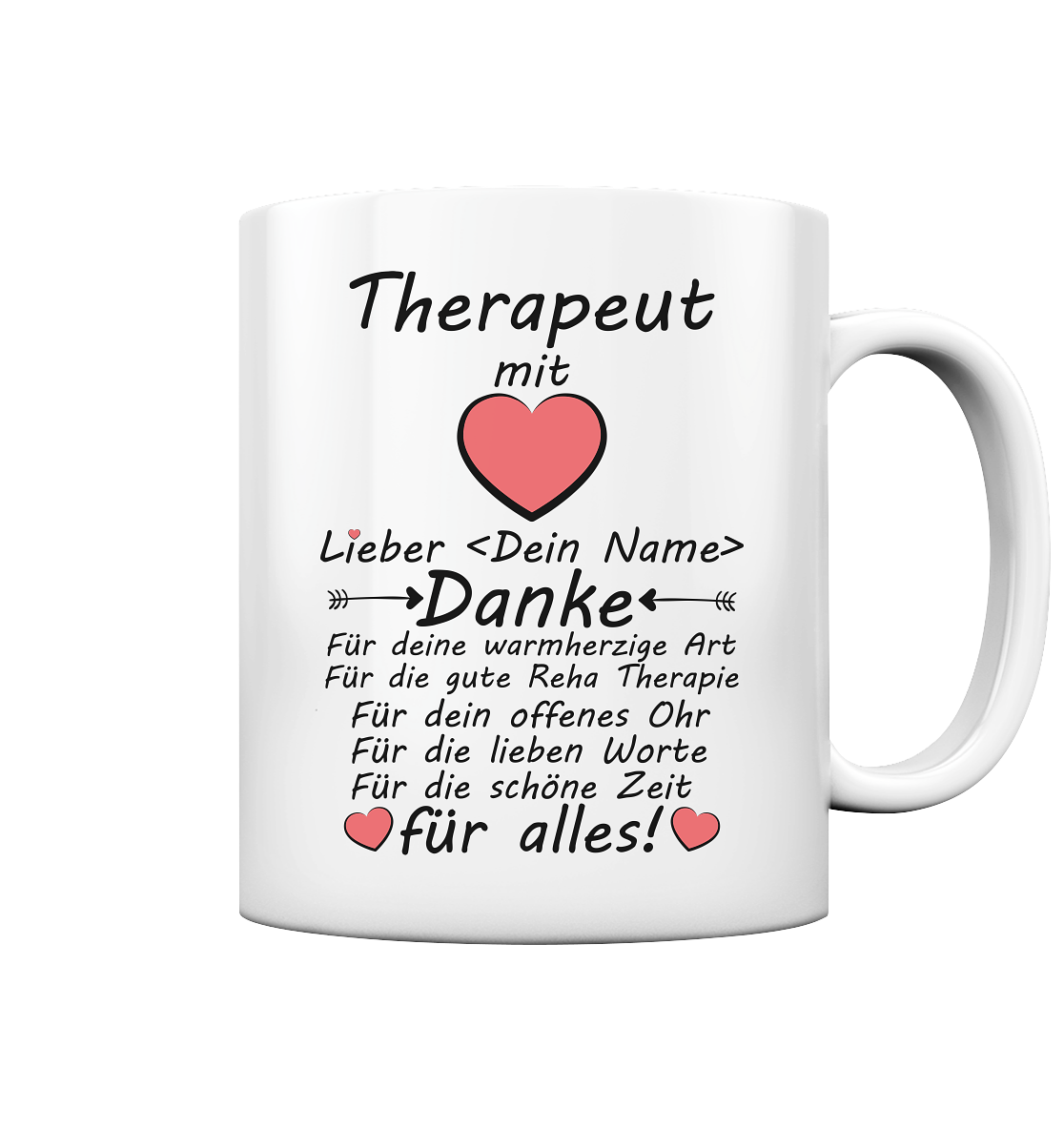 Danke Sagen an Reha Therapeuten  | Tasse