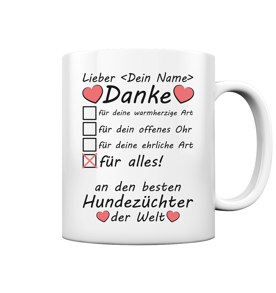 Danke sagen an Hundezüchter | Tasse mit Züchternamen