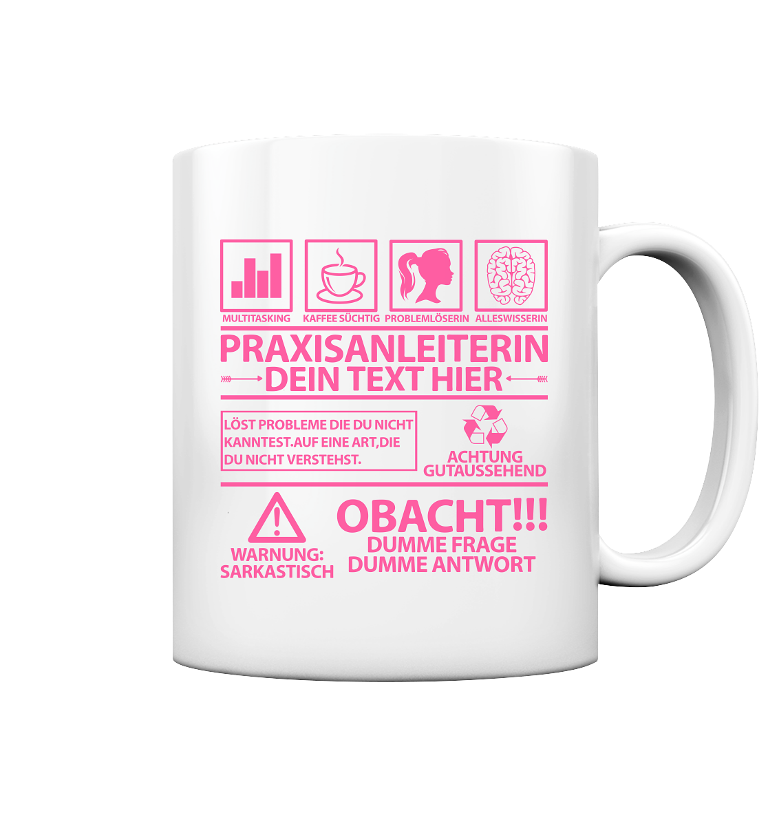 Praxisanleiterin Geschenk Personalisiert - Lustige Tasse mit Namen