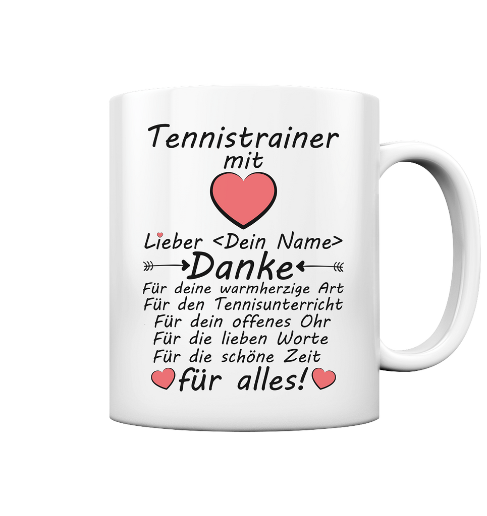 Abschiedsgeschenk für Tennistrainer | Danke sagen Tasse