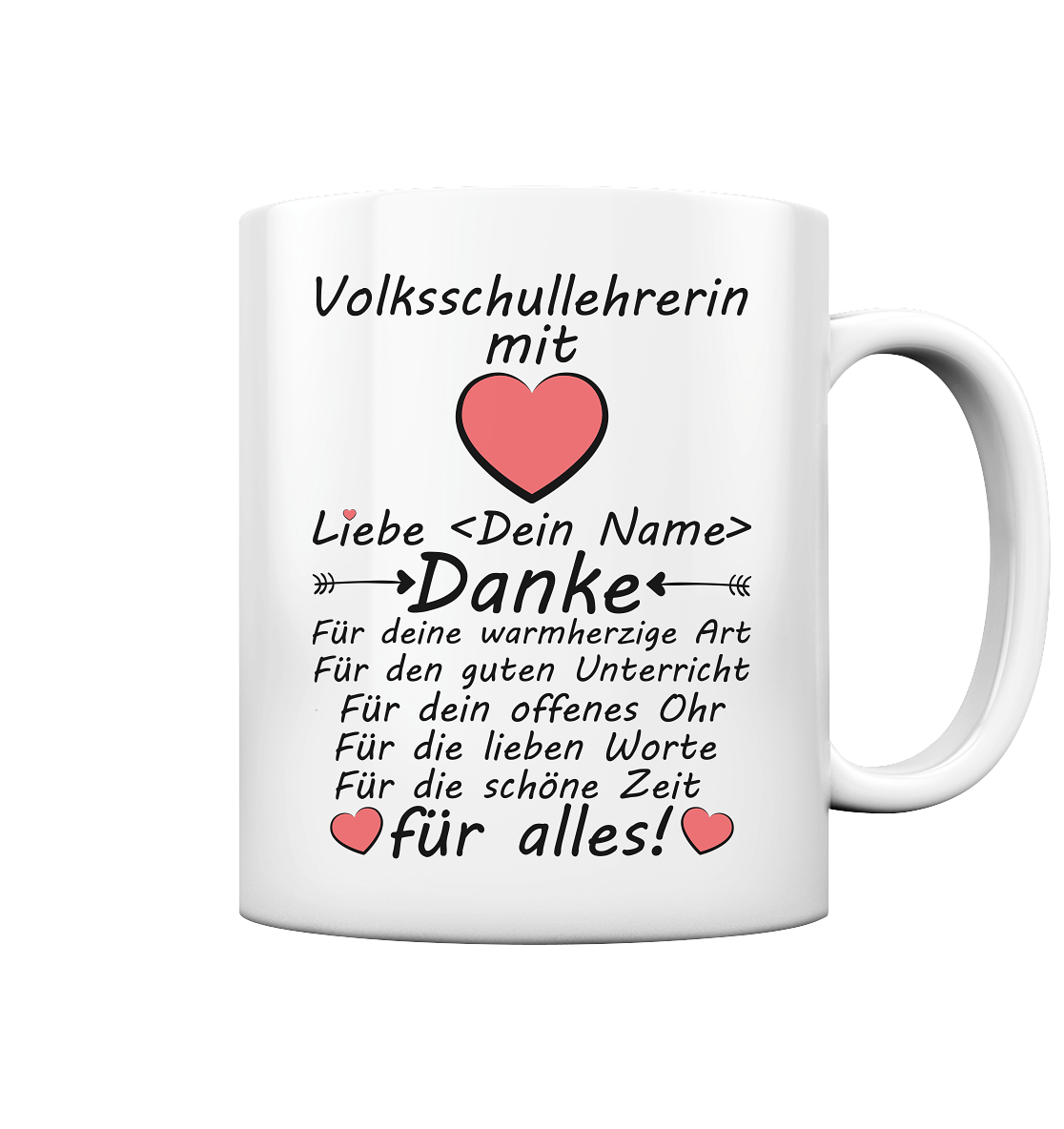 Abschiedsgeschenk Volksschullehrerin Tasse 2
