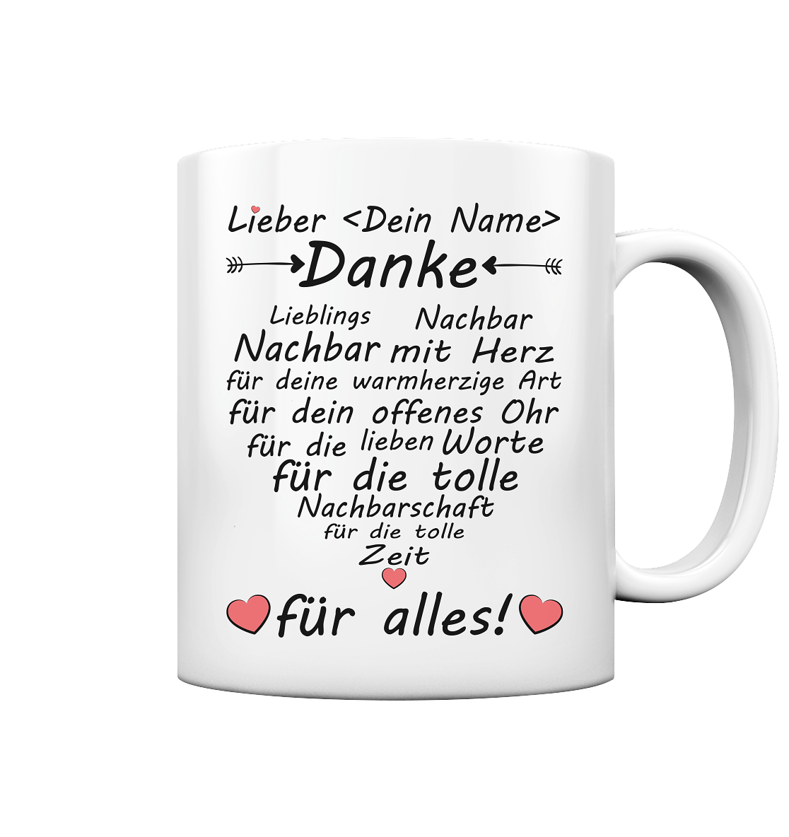 Dankeschön Danke sagen Geschenk an liebe Nachbar Tasse