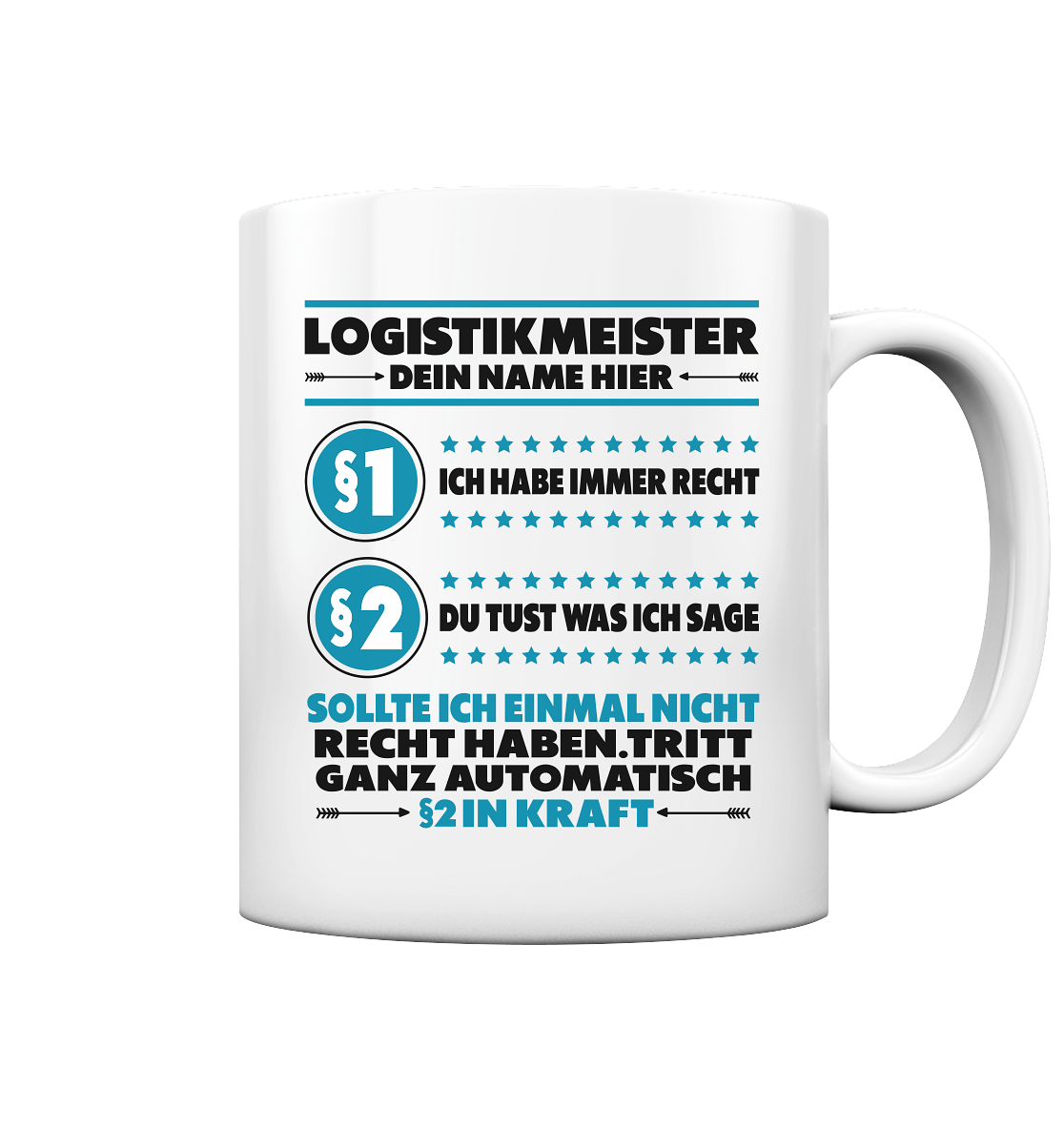 Logistikmeister | Geschenk | Tasse mit Namen 