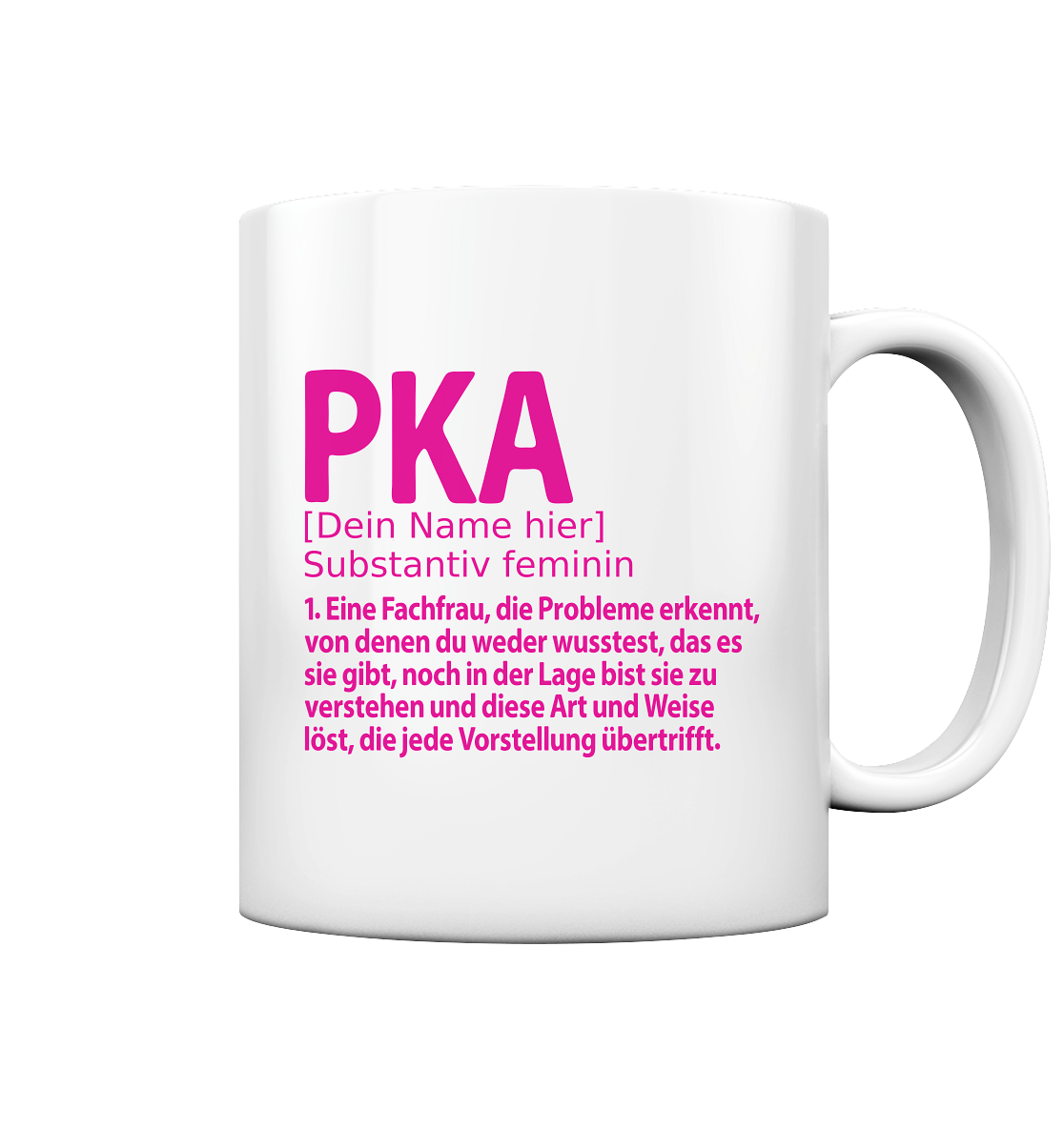 PKA Geschenk zum Abschied - Tasse Definition Personalisiert 