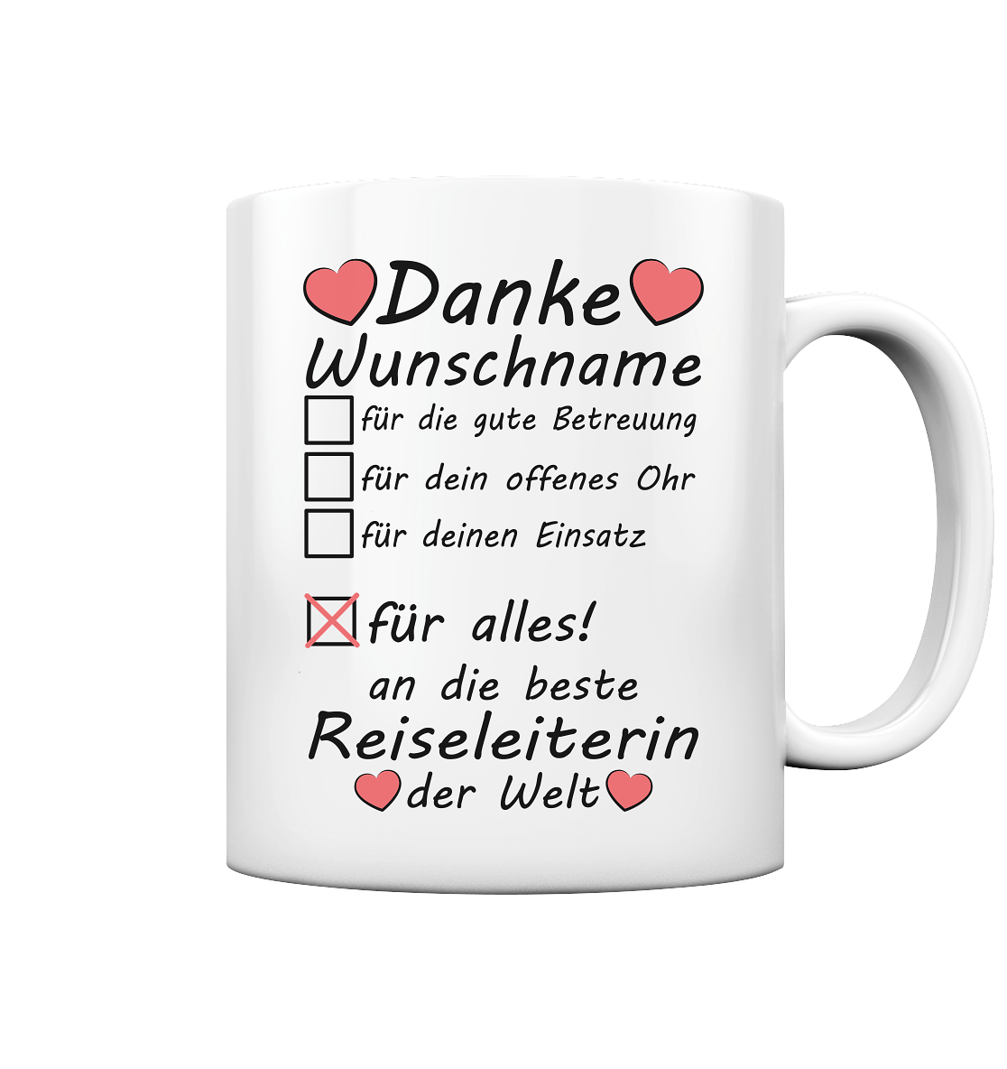Danke Sagen an  Reiseleiterin Tasse - Reiseleitung Geschenk 