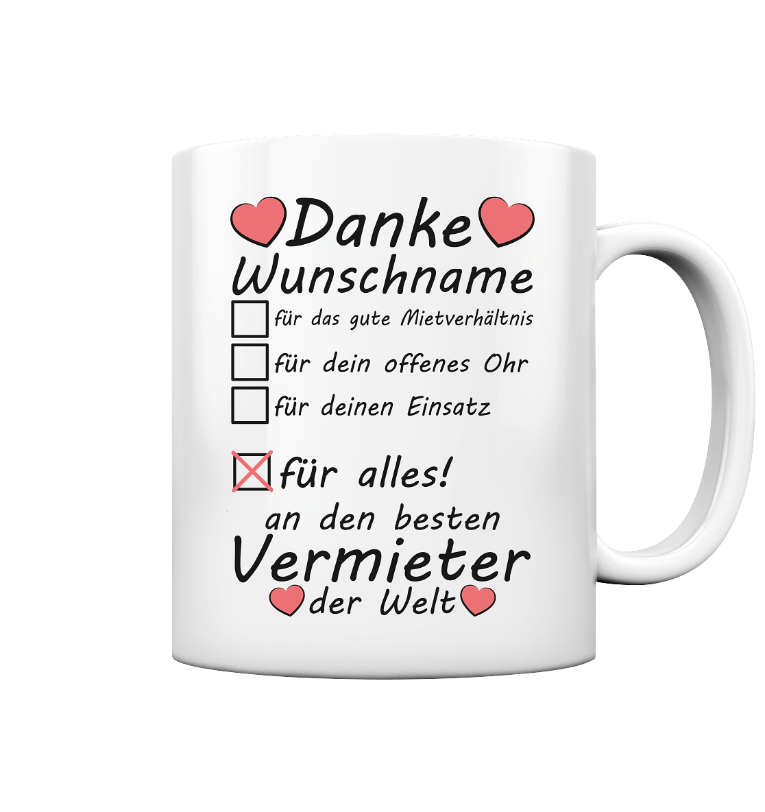 Dankeschön Danke sagen Geschenk für an Vermieter Tasse
