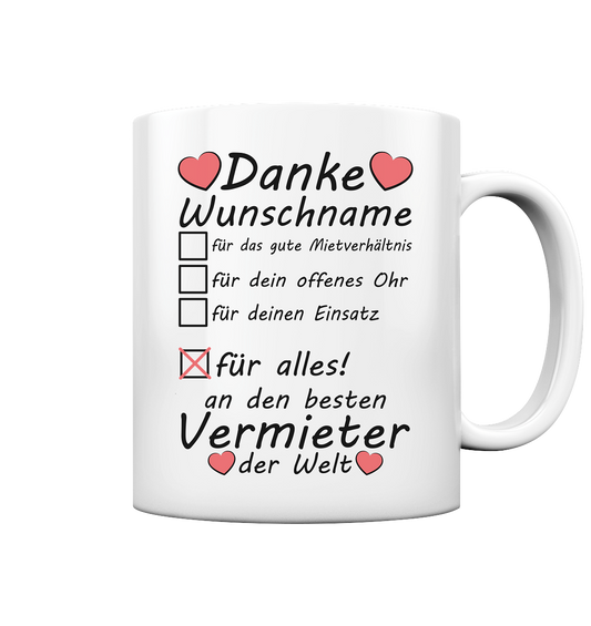 Dankeschön Danke sagen Geschenk für an Vermieter Tasse