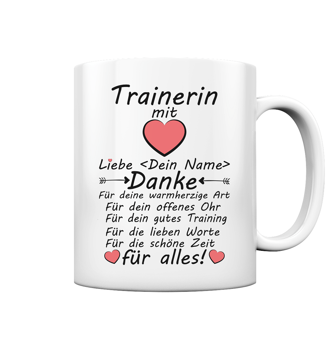 Kleines Dankeschön an den Trainerin Tasse