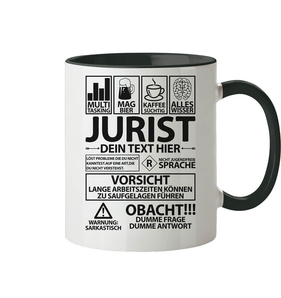 Diplom Jurist | Personalisierbares Geschenk Tasse
