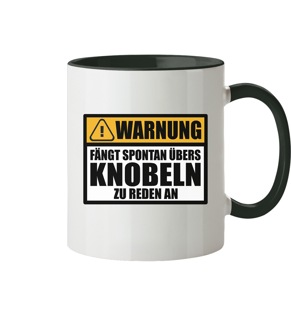 Geschenk für Knobelfreunde - Witzige Tasse mit Sprüche Motiv Warnung