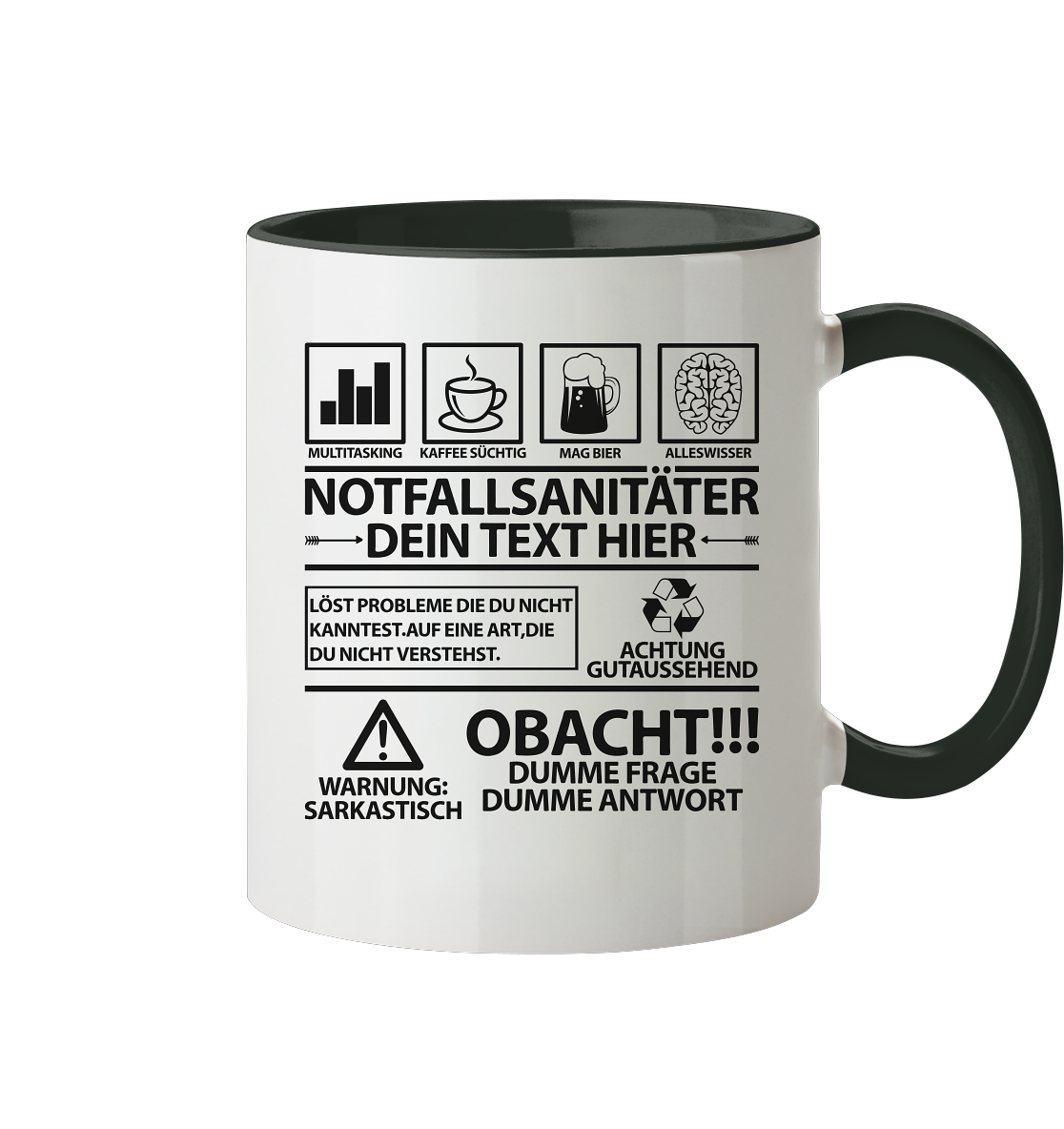Notfallsanitäter Geschenk - Lustige Sprüche Tasse für Männer Personalisiert