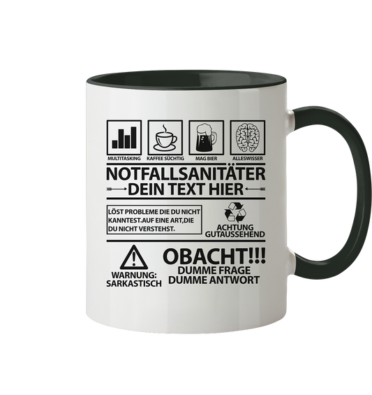 Notfallsanitäter Geschenk - Lustige Sprüche Tasse für Männer Personalisiert