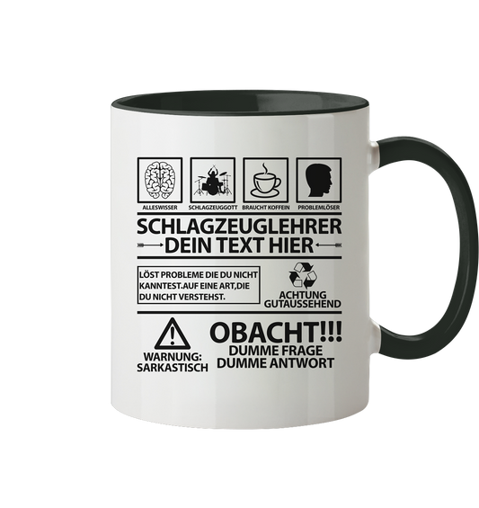 Geschenk für Schlagzeuglehrer - Lustige Sprüche Tasse Personalisiert 