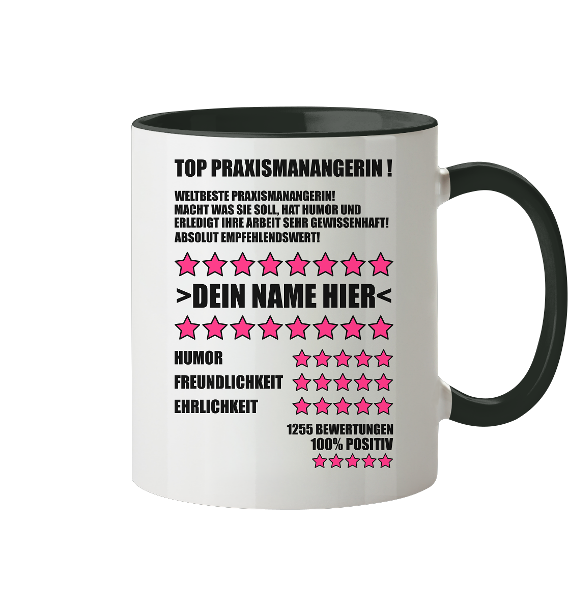 Praxismanagerin Bewertung Abschied  - Tasse zweifarbig