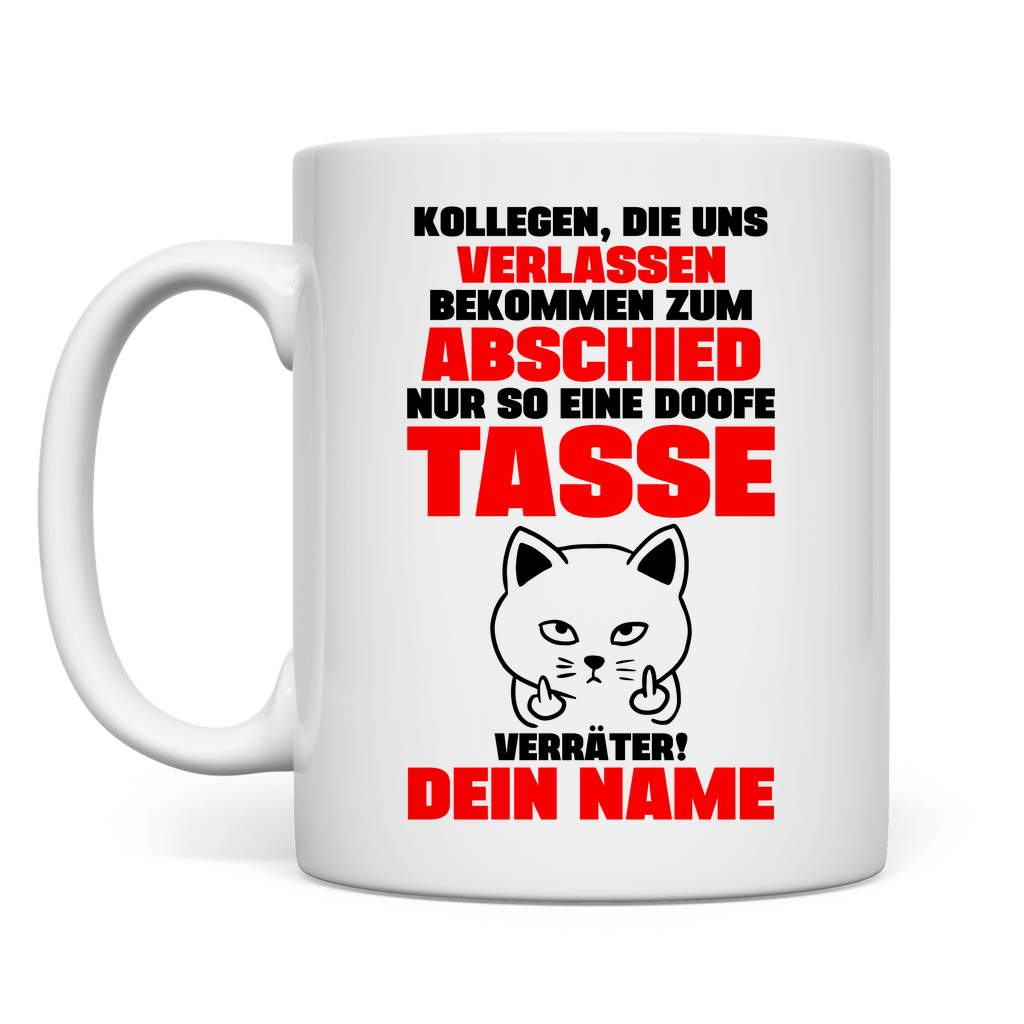 Abschiedsgeschenk für einen Kollegen im Rettungsdienst Rettungssanitäter Personalisierte Tasse mit Namen rückseite