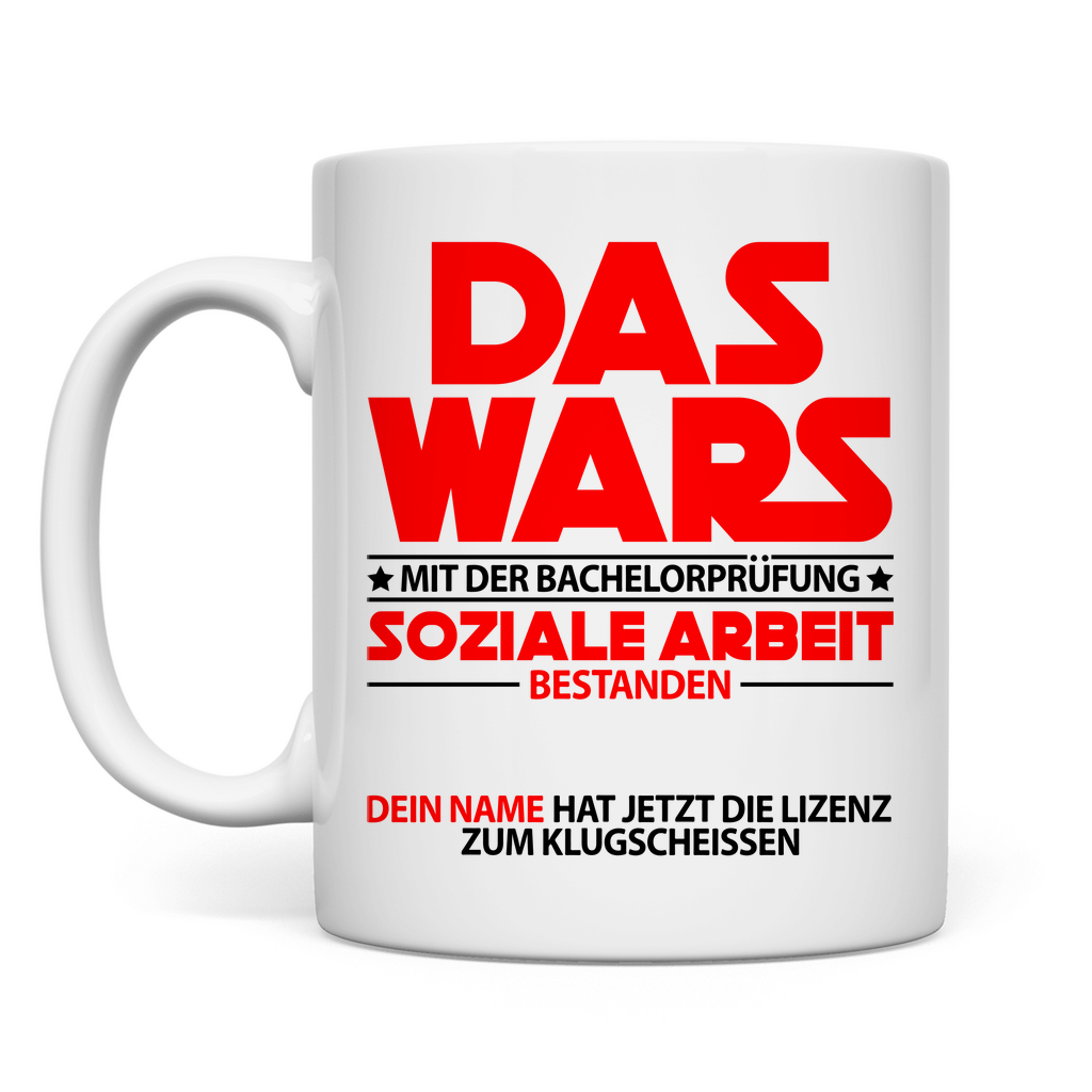 Bachelor Soziale Arbeit bestanden | Geschenk Mann Tasse rrr