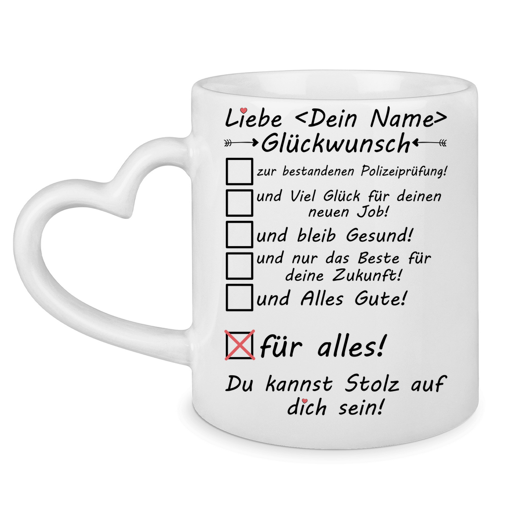 Personalisierte Kaffeetasse zur bestandenen Polizeiprüfung – Geschenk mit Namen