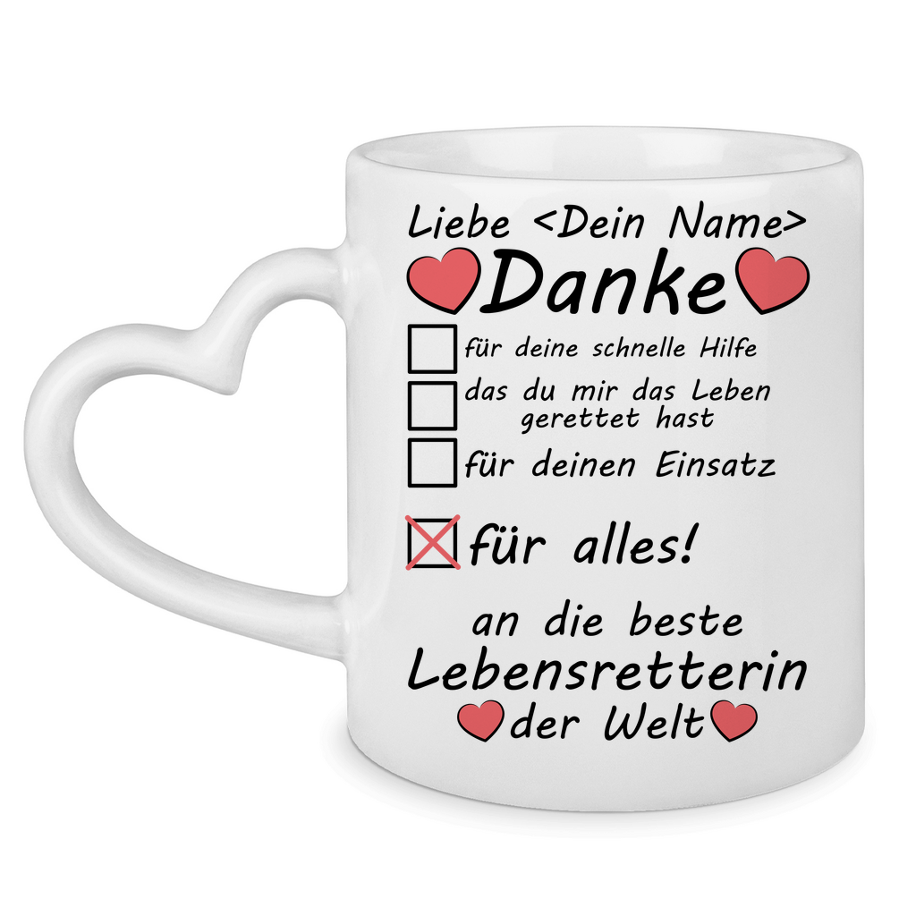 Dankeschön Geschenk für Lebensretter | Tasse