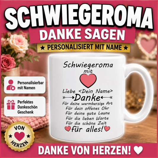 Geschenk für Schwiegermutter – Danke Tasse mit liebevollem Spruch