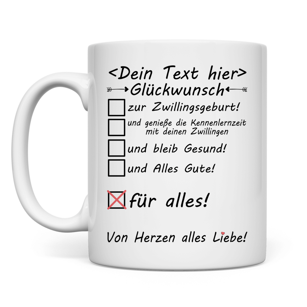 Glückwünsche für Zwillingsgeburt | Tasse