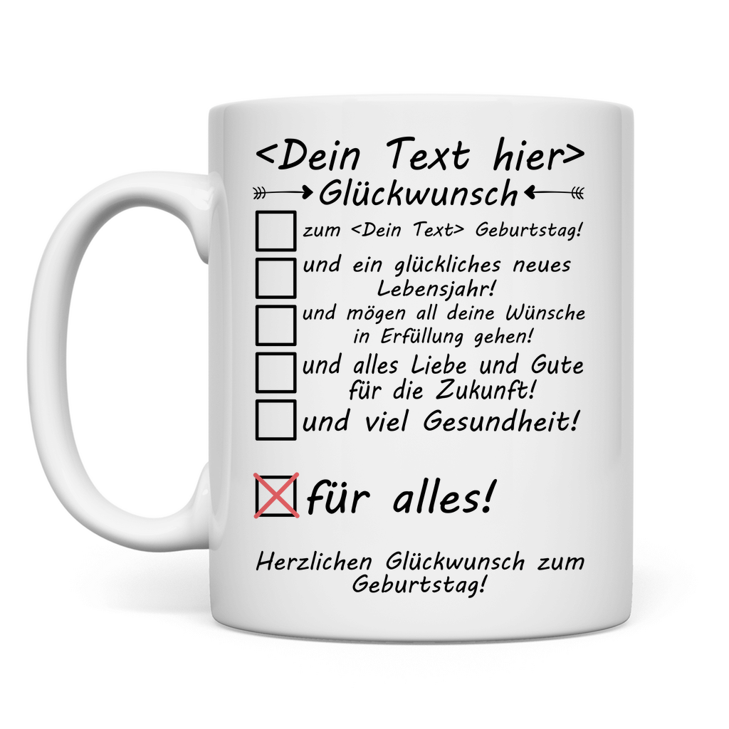 Glückwunsch zum Geburtstag | Kumpel Tasse Geschenk 
personalisiert
