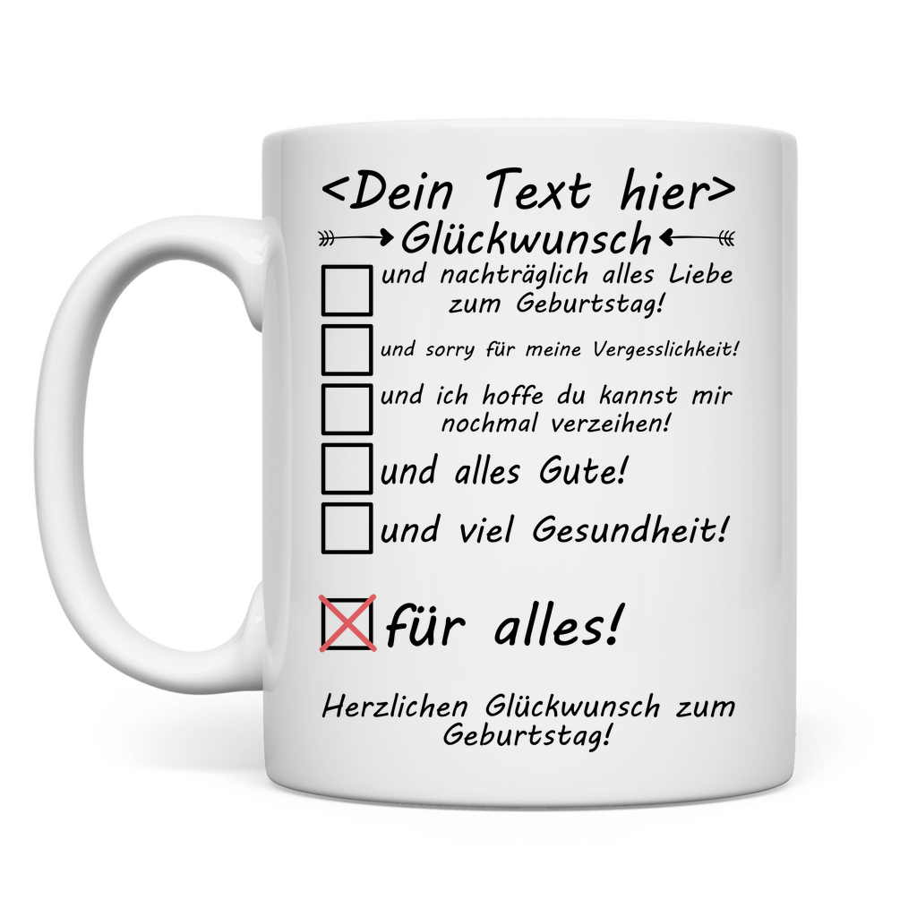 Geburtstag vergessen – Personalisierte Entschuldigungs-Tasse