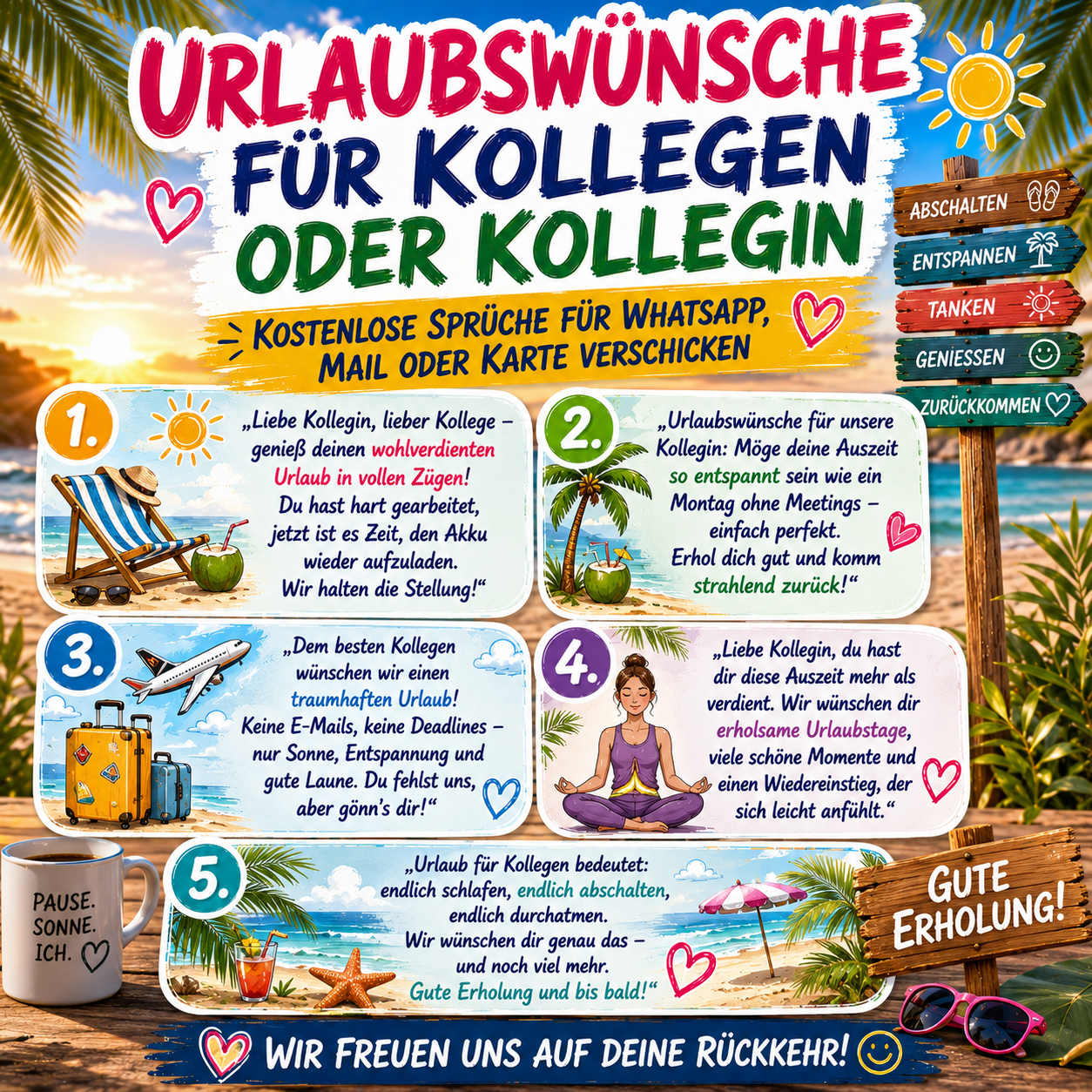 kollegen urlaub schönen wünschen - Kostenlose Urlaubswünsche Sprüche für Whatsapp, Mail oder Karte verschicken