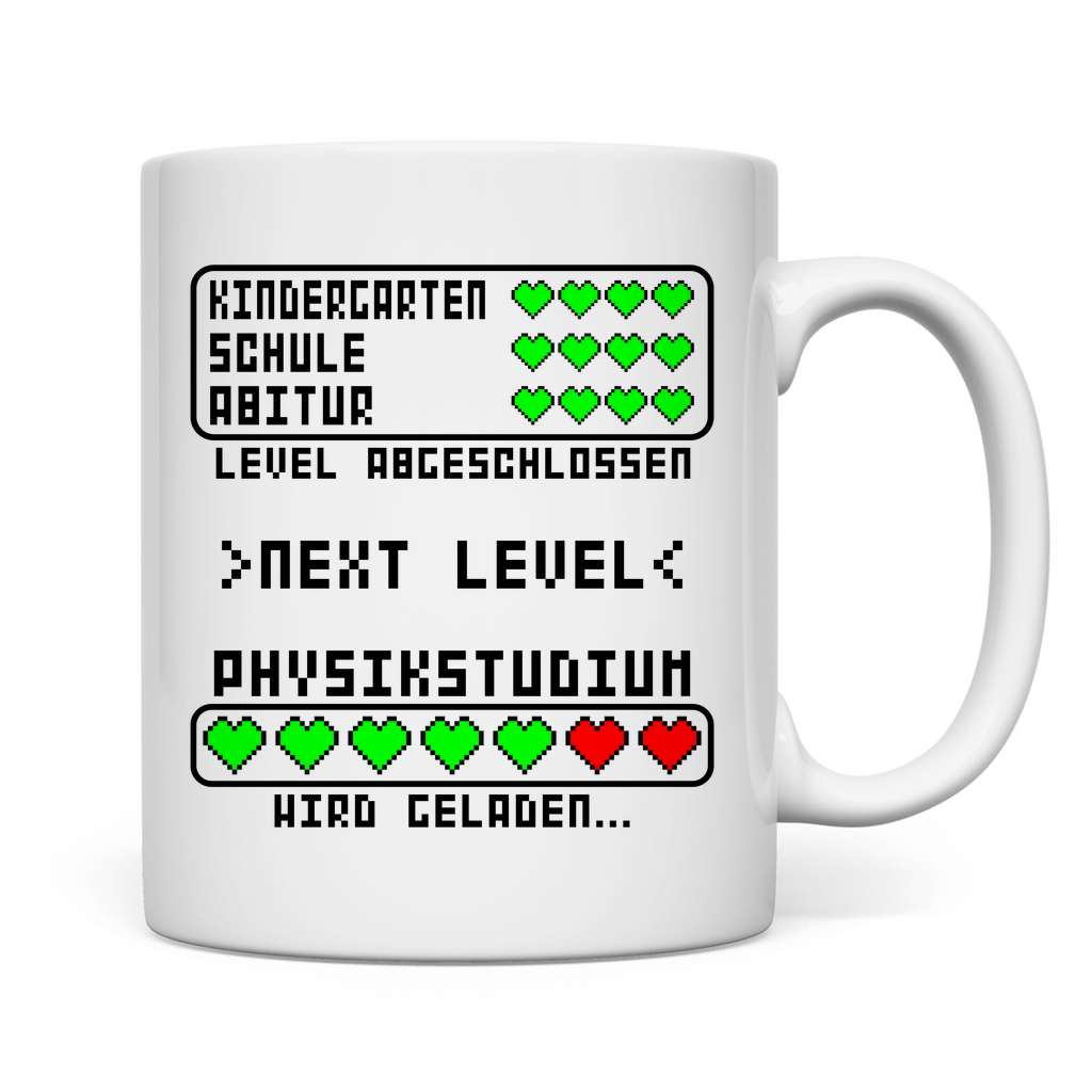 Lustige Tasse mit witzigem Physik-Spruch, ideal als Geschenk zum Studienbeginn für Erstsemester
