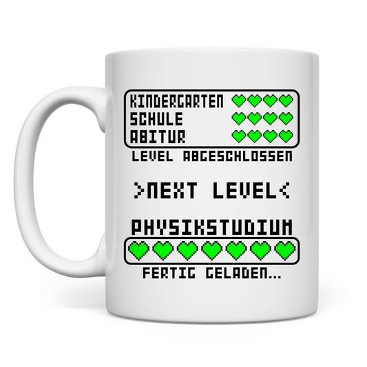 Lustige Tasse als Geschenk zum Physik Studium bestanden, ideal für den Abschluss-Physiker.