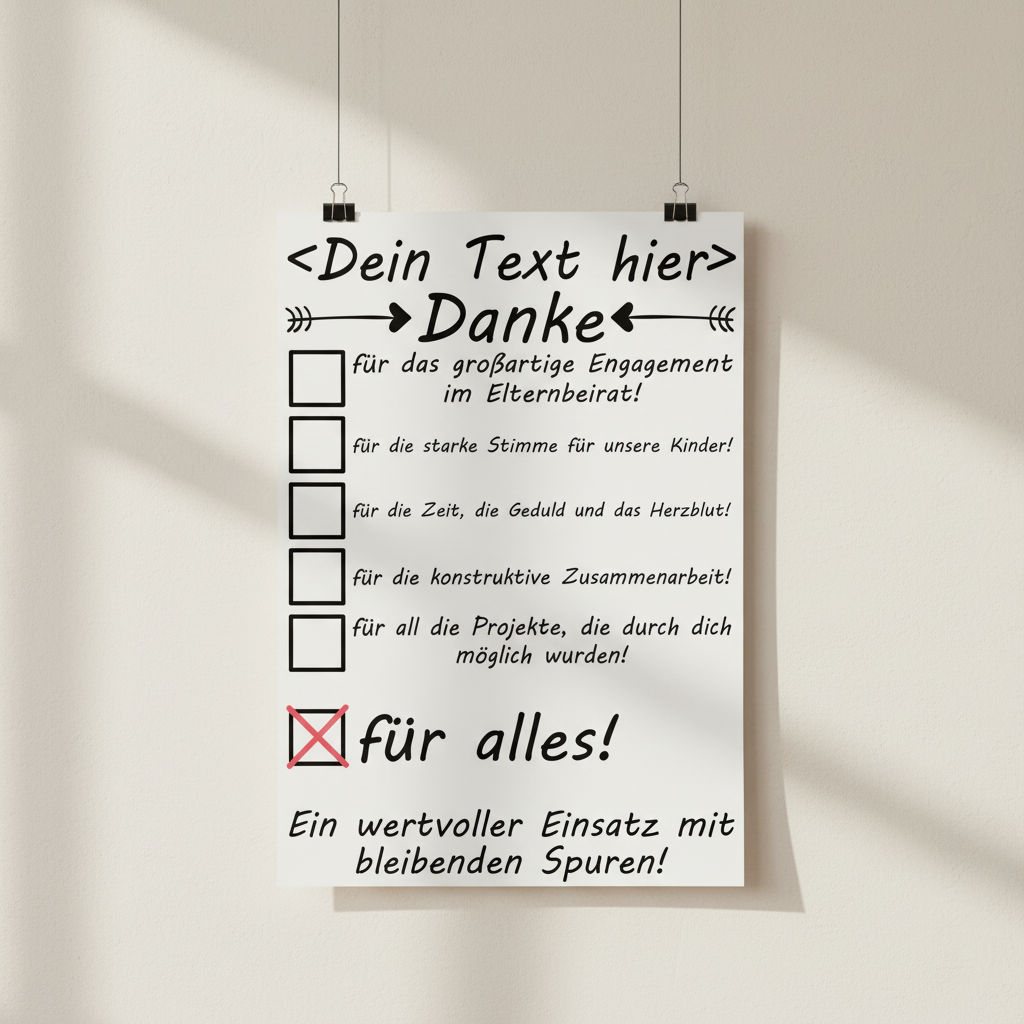 Elternbeirat-Poster Nahaufnahme Personalisiertes A3 Poster für den Elternbeirat mit Namen. Fine-Art-Print als Dankeschön-Geschenk zum Abschied aus der Kita.