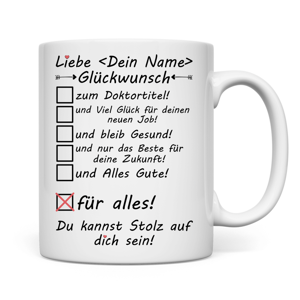 zum Doktortitel gratulieren | Gratulation Tasse