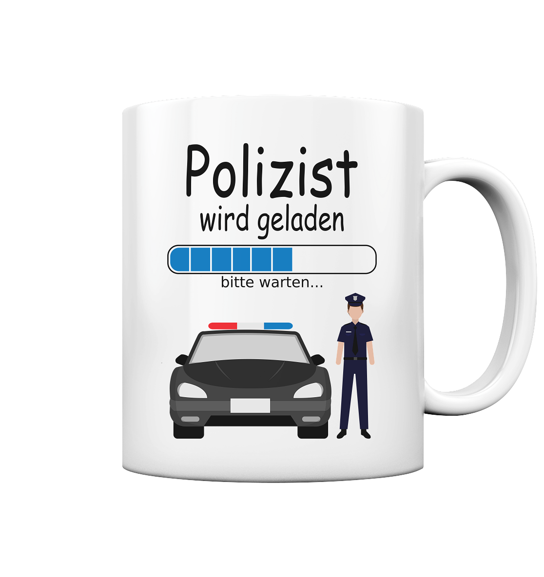 Angehender Polizist Tasse vor Ausbildung beginn wird geladen