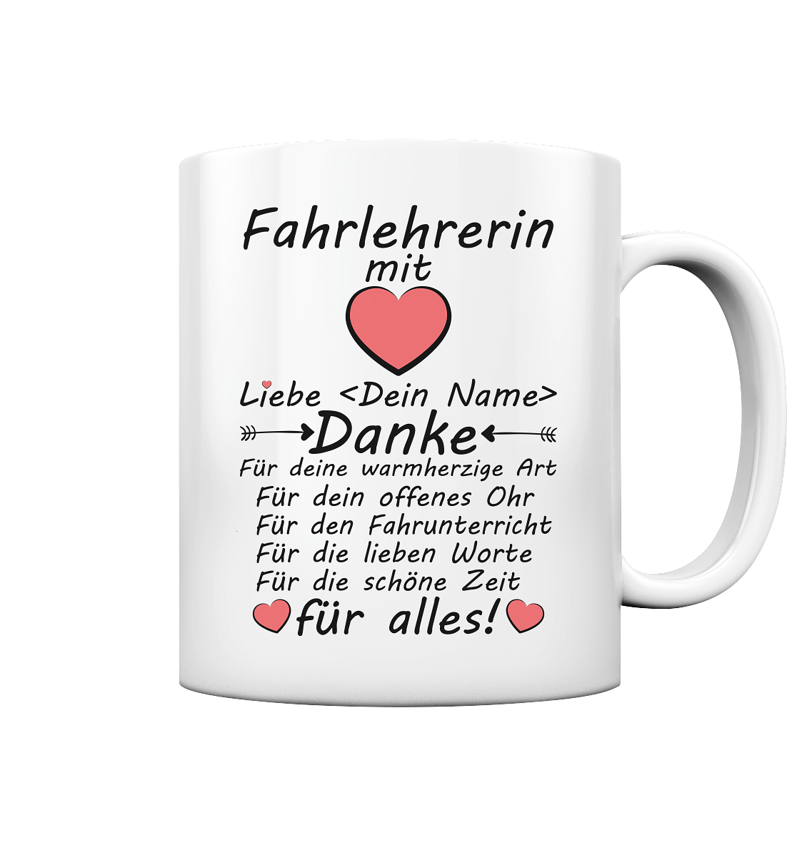 Danke Geschenk Fahrlehrer Tasse um Dankeschön sagen Personalisiert