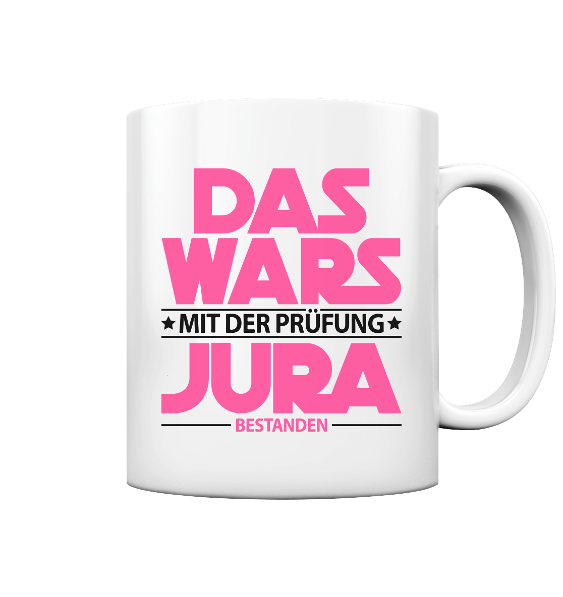 Jura Abschluss Pruefung Studienabschluss bestanden Tasse Pink für Studentin als Geschenk
