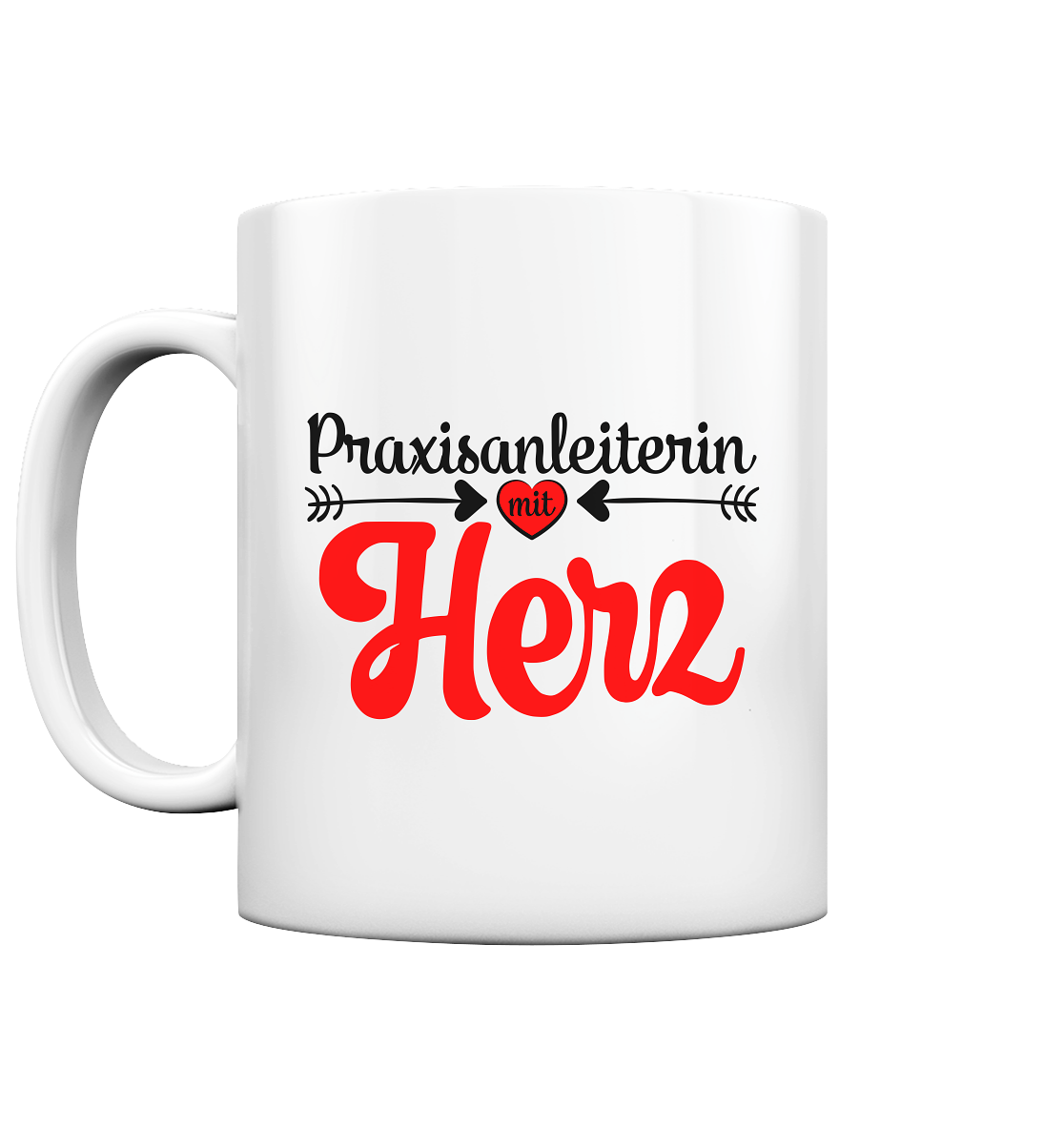 Praxisanleiterin Tasse mit Herz zum Abschied um Danke zu sagen